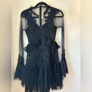 lace maxi night dress MANITO LATICA LACE MAXI DRESS IN Black main image 0